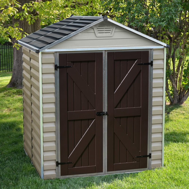 palram skylight™ 6 ft. w x 5 ft. d plastic storage shed & reviews